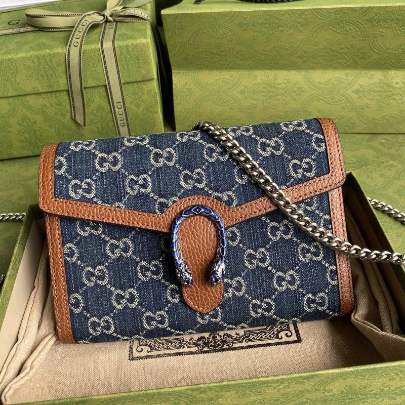 Gucci Chain Shoulder Bag 401231 Denim Blue